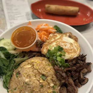 Shredded pork with fried rice