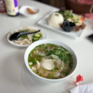 a bowl of soup on a table