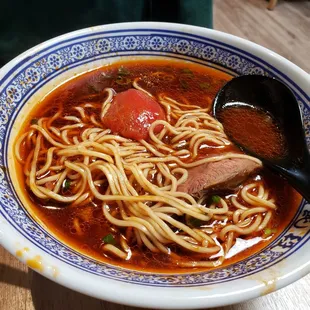 Tomato beef noodle soup
