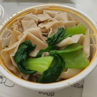 Braised Beef Brisket Noodle Soup w/ hand-made noodles (they separate the noodles from the soup!)