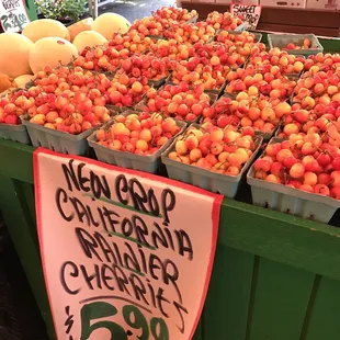 a display of peaches