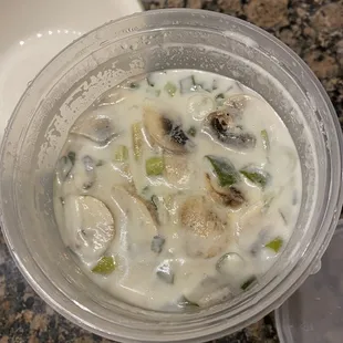 a close up of a bowl of soup