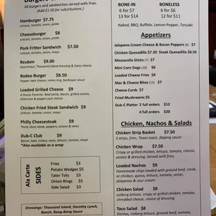 menu