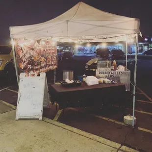 Set up at Hooper's pub