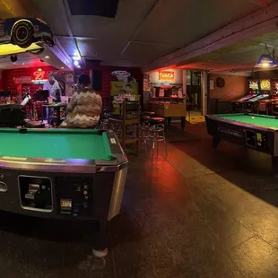 view from the high top tables looking toward the stage. There were some tables closer to the band.