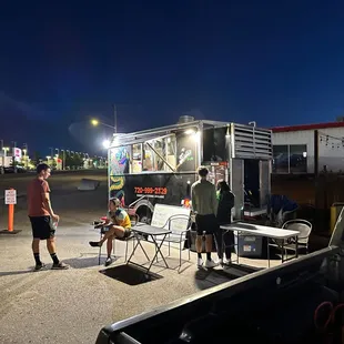 food truck in the front parking lot