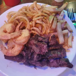 Shrimp &amp; steak tips combo