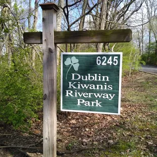 Signage near trailhead, across from small parking area.