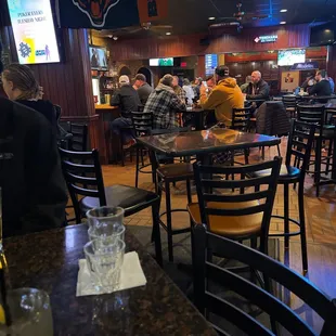the interior of a sports bar