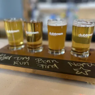 a flight of beers