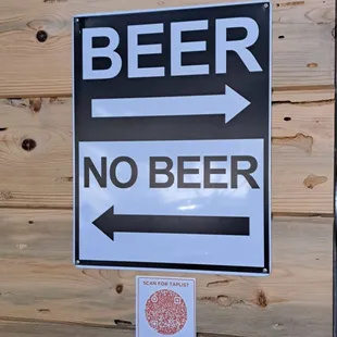 a beer no beer sign