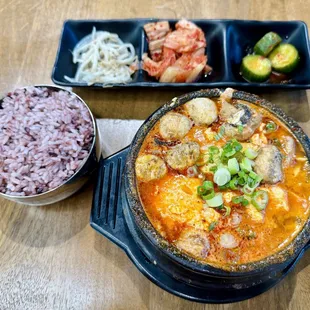 Spicy Mushroom Tofu Soup