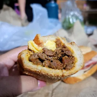 Thit bo (grilled beef) w/ egg