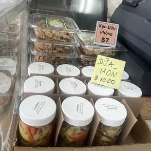 a variety of packaged food items