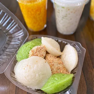 a plastic container filled with food