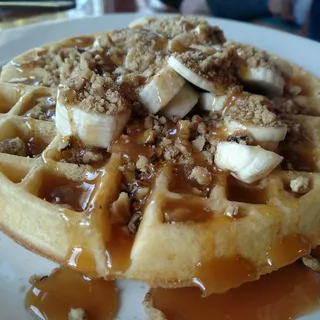 Banana Walnut Waffle with Caramel