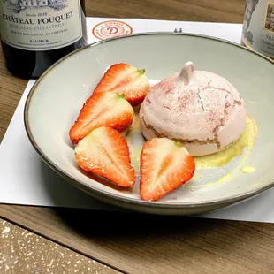 strawberries and ice cream