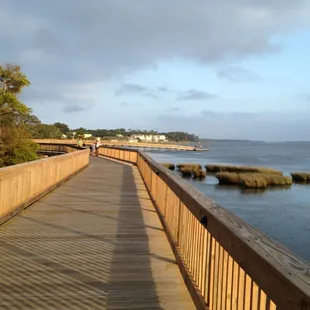 Duck boardwalk at sunset