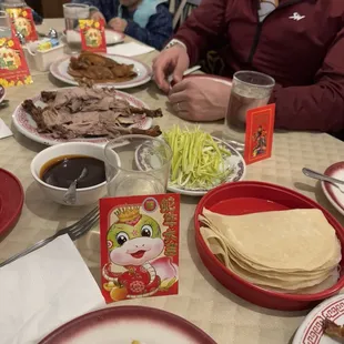 Peking Duck (minus the red envelopes, that was from my mother)