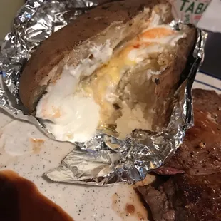 Piping hot baked potato