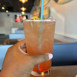 Feather and thin cocktail drink