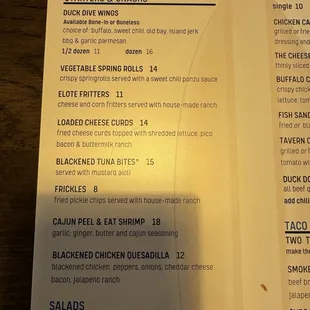 menu