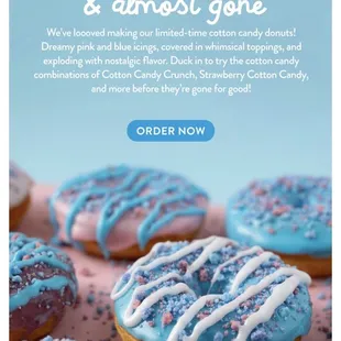 Seasonal Cotton Candy themed donuts!