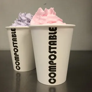 two cups of ice cream