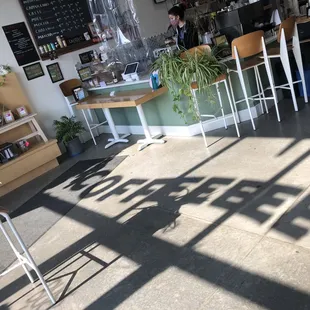 the interior of a coffee shop