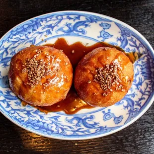 Chocolate-filled bao buns.