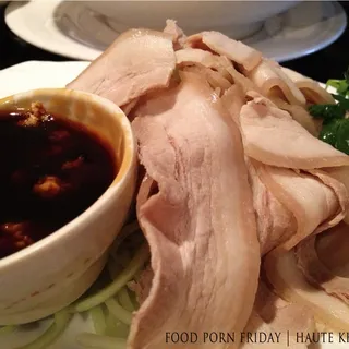 Sliced Pork Belly with Garlic Soy Paste