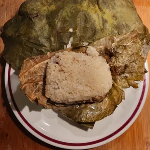 I had to give this Mochi Rice w/Chicken ($4.00) a try, after seeing my Yelp buddy - Nat N. post her pic!