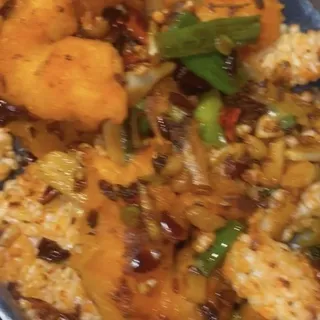 Spicy Shrimp with Crispy Rice