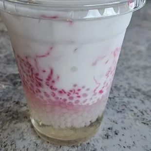 Navaam: rose jelly, tapioca, and coconut. Very sweet.