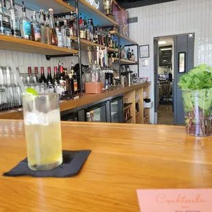 a cocktail on the bar