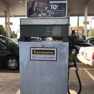 a keroseone gas pump at a gas station