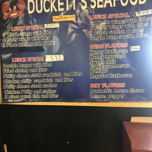 Wings Menu