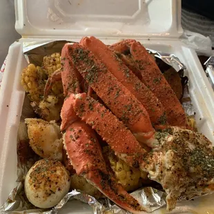 Snow Crab 1/2 Order Platter with Potatoes and Corn