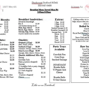 menu