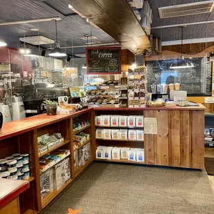 Ordering window (straight ahead) and (on left side of pic) drink prep where the baristas work their magic