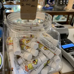 a jar of lip balm