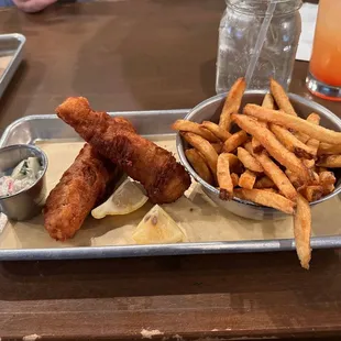 HAND-BATTERED FISH &amp; CHIPS