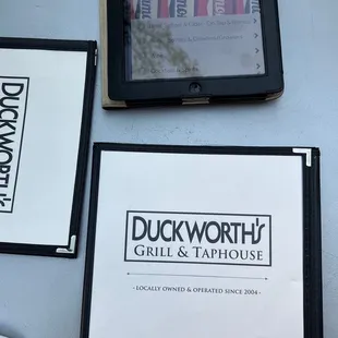 Menus - the iPad has an extensive list of drinks!