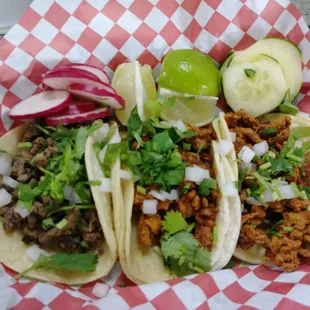 I had the Asada and Pastor tacos. Both were good! I also bought some Menudo to-go.