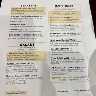 airport menu