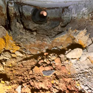 Underground plenum rust and broken.