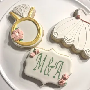 Bridal shower and wedding cookies