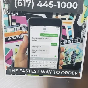 Text your order for faster pick up