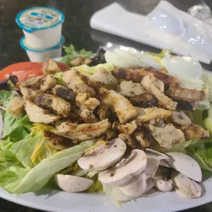 Grilled chicken salad.