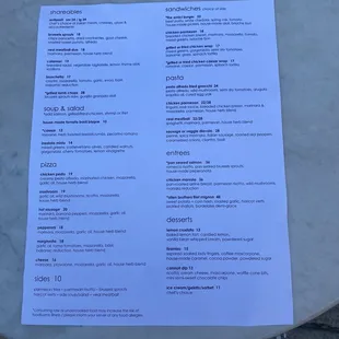 The menu! I sat outside so the tables are a bit different than if I were to be inside. Both are good though- just thought I&apos;d mention it.